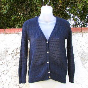 Studio M cotton blend navy summer cardigan
